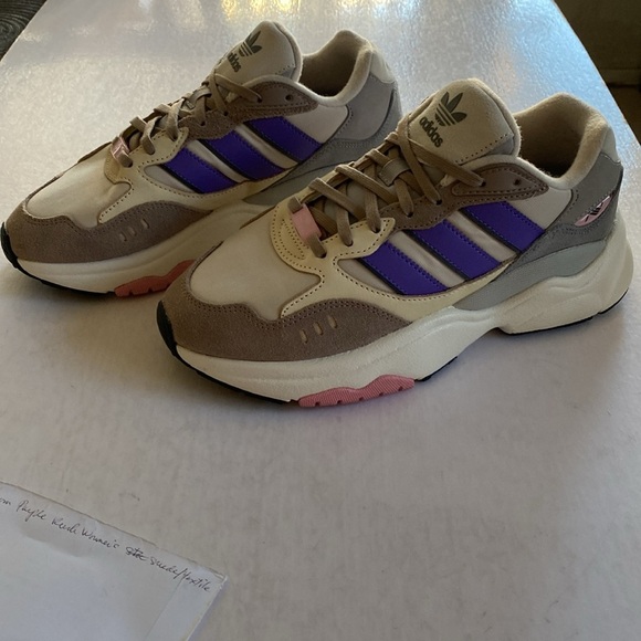 ADIDAS Originals Retropy Low Chalky Brown Purple Rush Suede/Textile Sneakers 7US - Picture 2 of 9